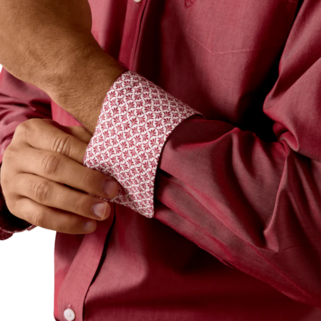 Ariat Men's Wrinkle Free Pinpoint Oxford Rhubarb Shirt