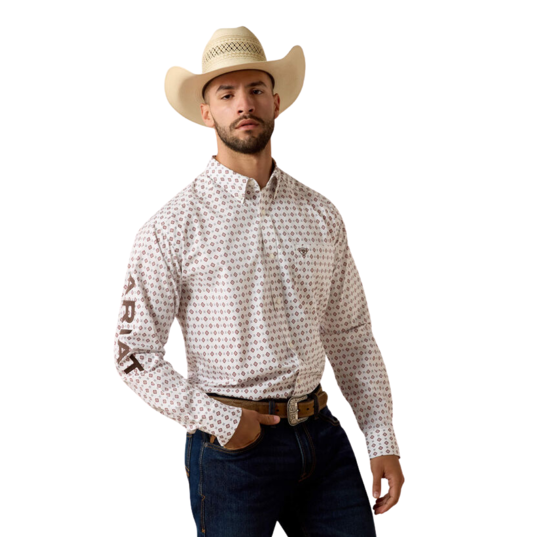 Ariat Men's Team Dallas Classic Fit White Shirt