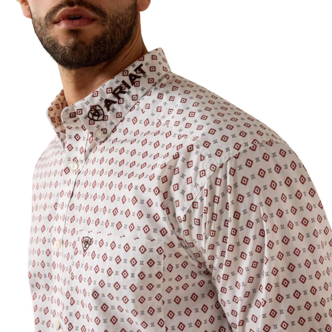 Ariat Men's Team Dallas Classic Fit White Shirt