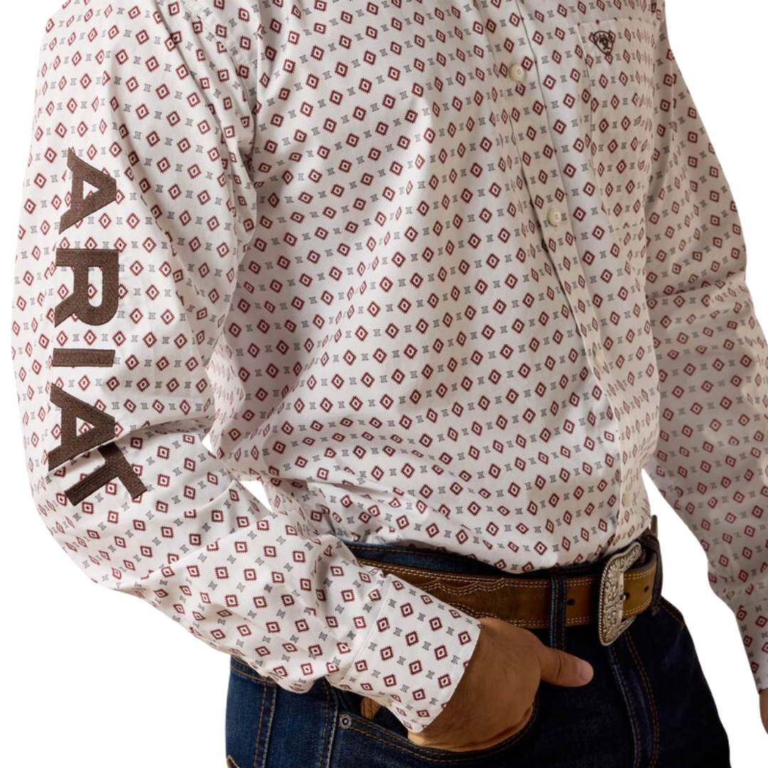 Ariat Men's Team Dallas Classic Fit White Shirt