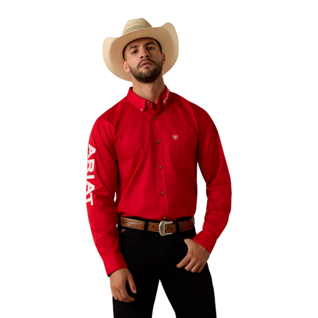 Ariat Men's Team Logo Twill Red Shirt
