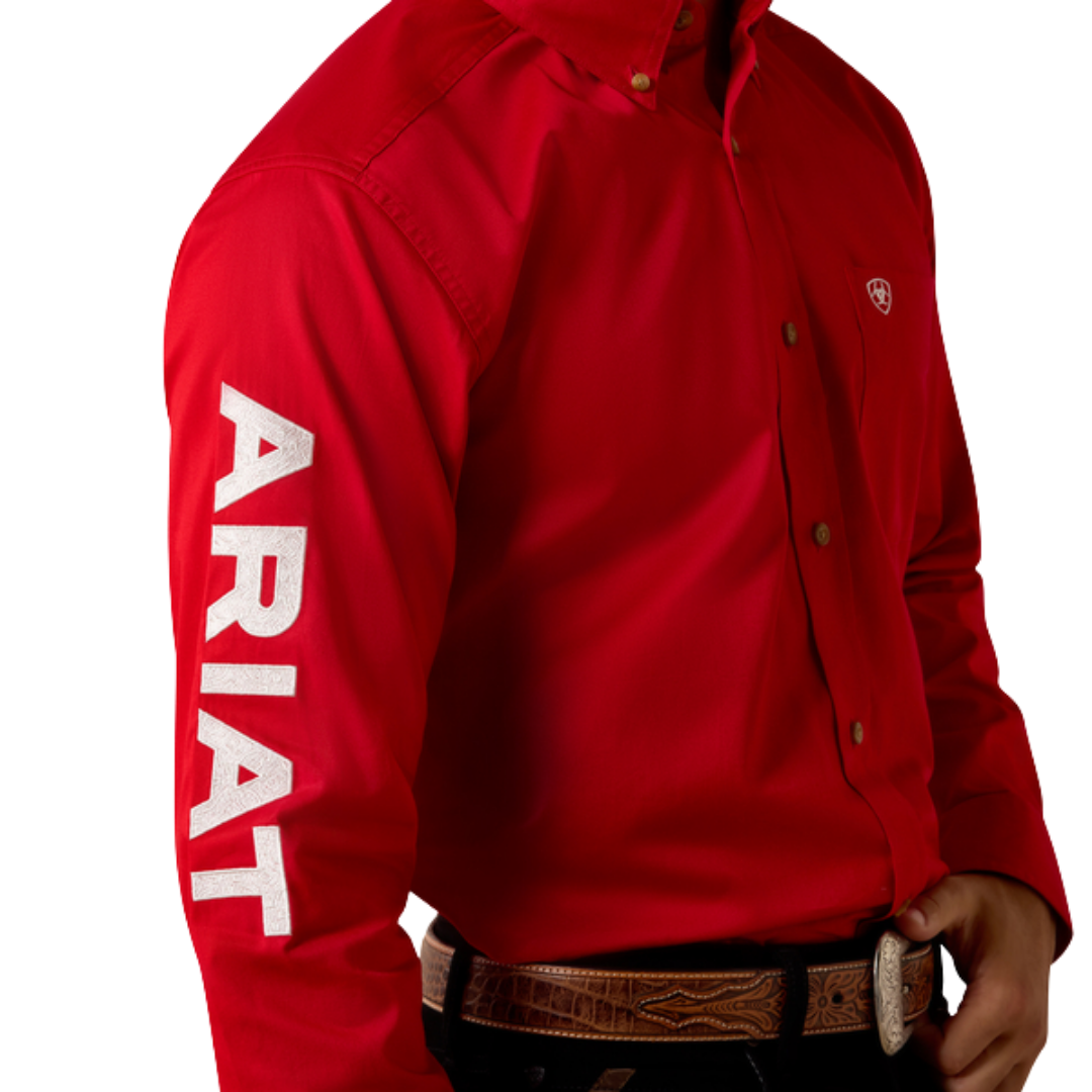 Ariat Men's Team Logo Twill Red Shirt