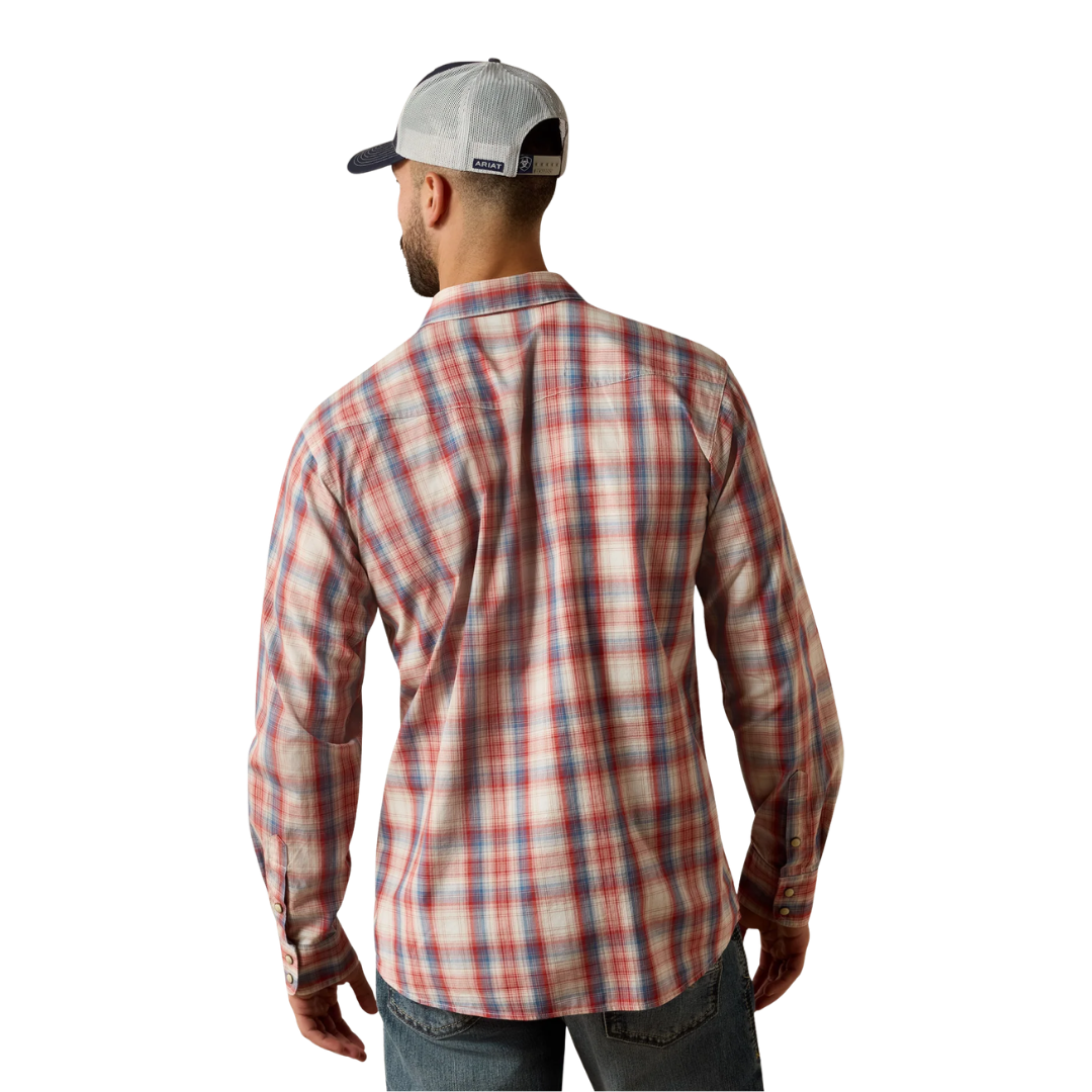Ariat Men's Retro Hodge Fitted Snap Red Shirt