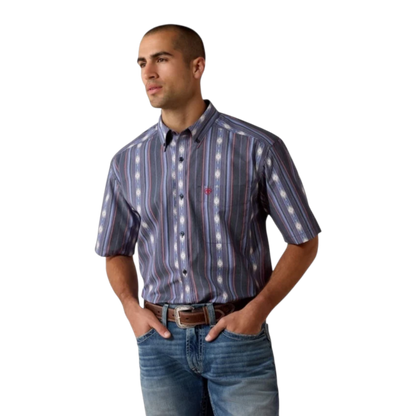 Ariat Men's Berke Classic Fit Evening Blue Shirt