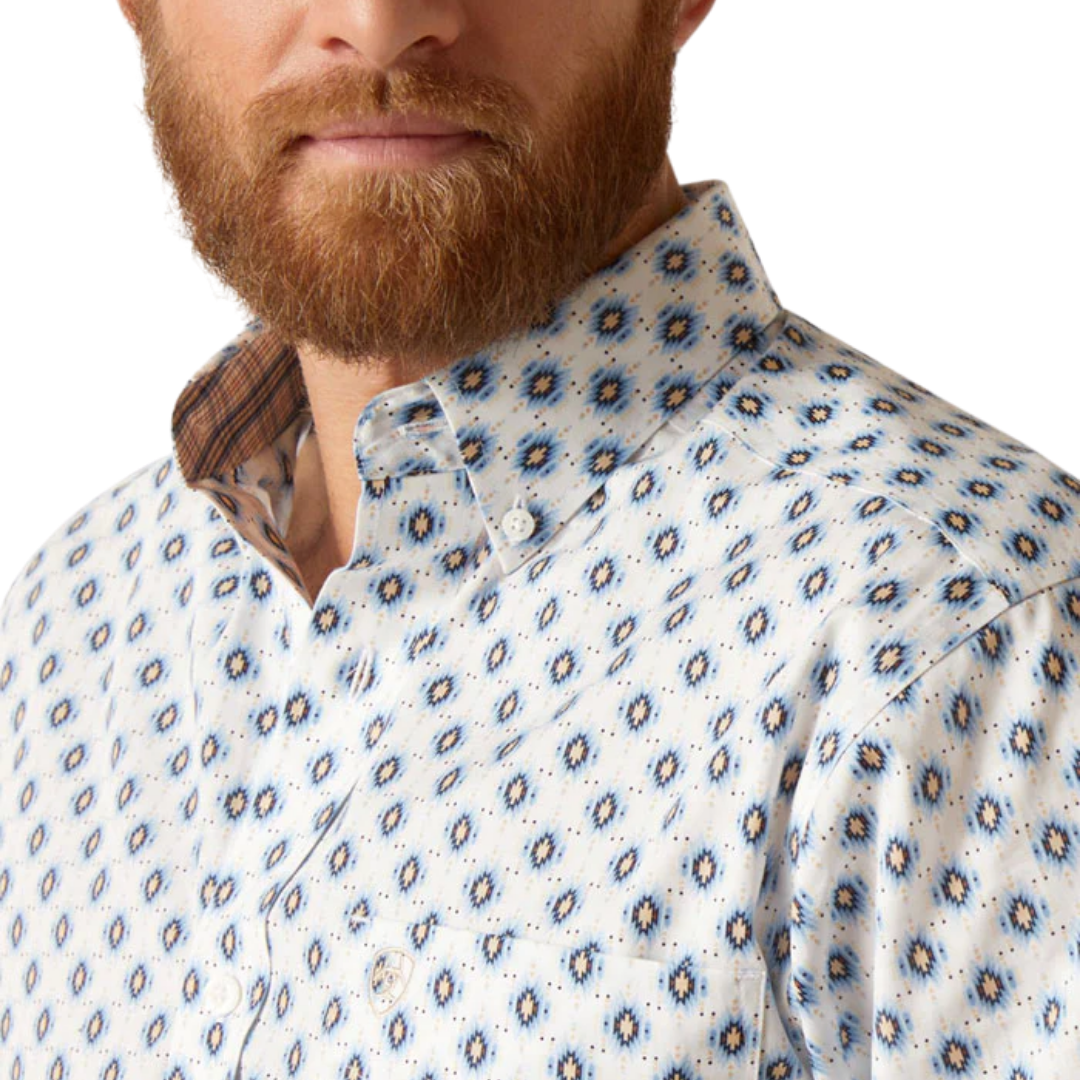 Ariat Men's Wrinkle Free Kobe Fitted White Shirt