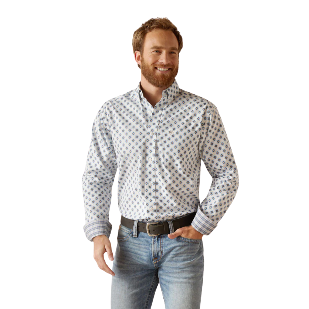 Ariat Men's Wrinkle Free Kobe Fitted White Shirt