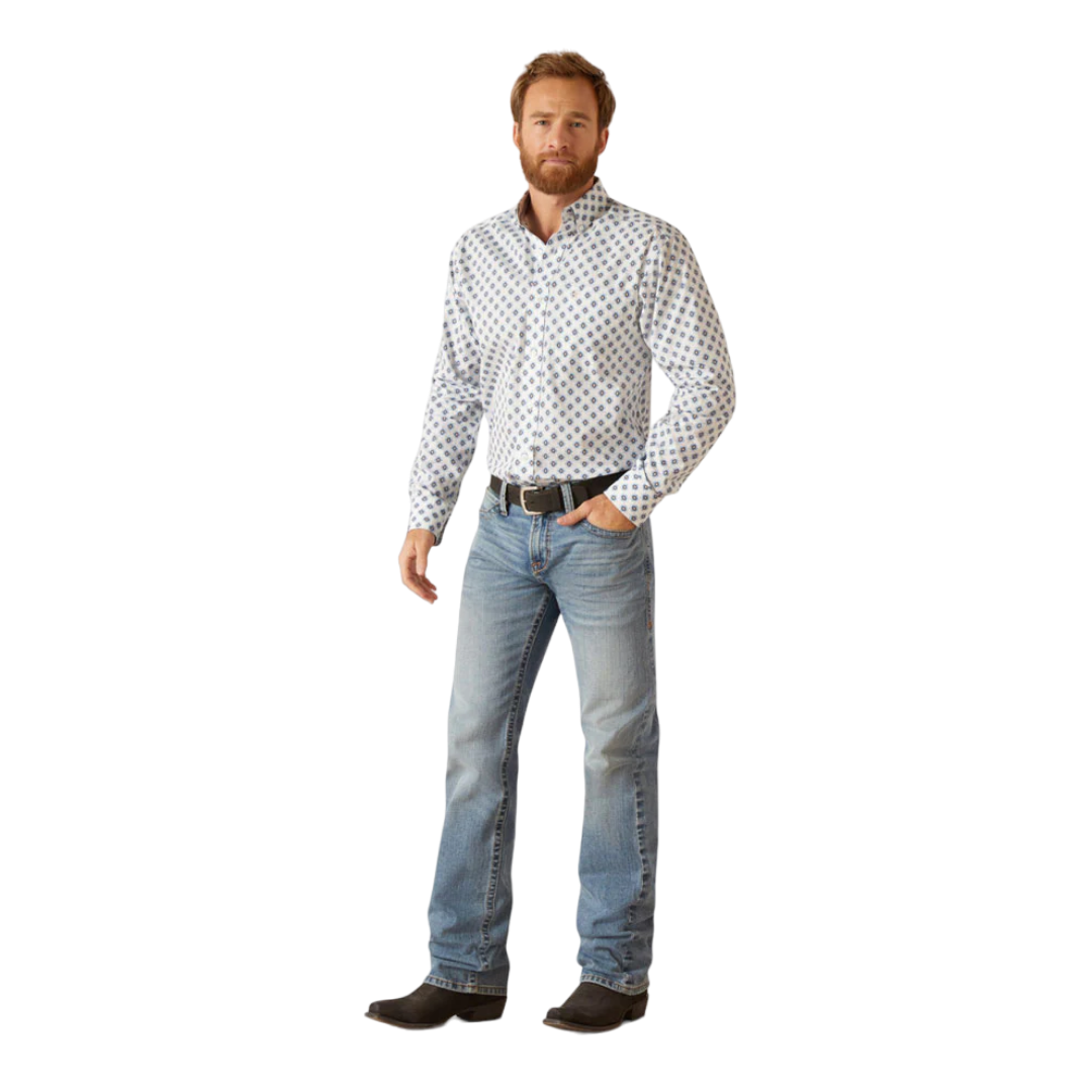Ariat Men's Wrinkle Free Kobe Fitted White Shirt
