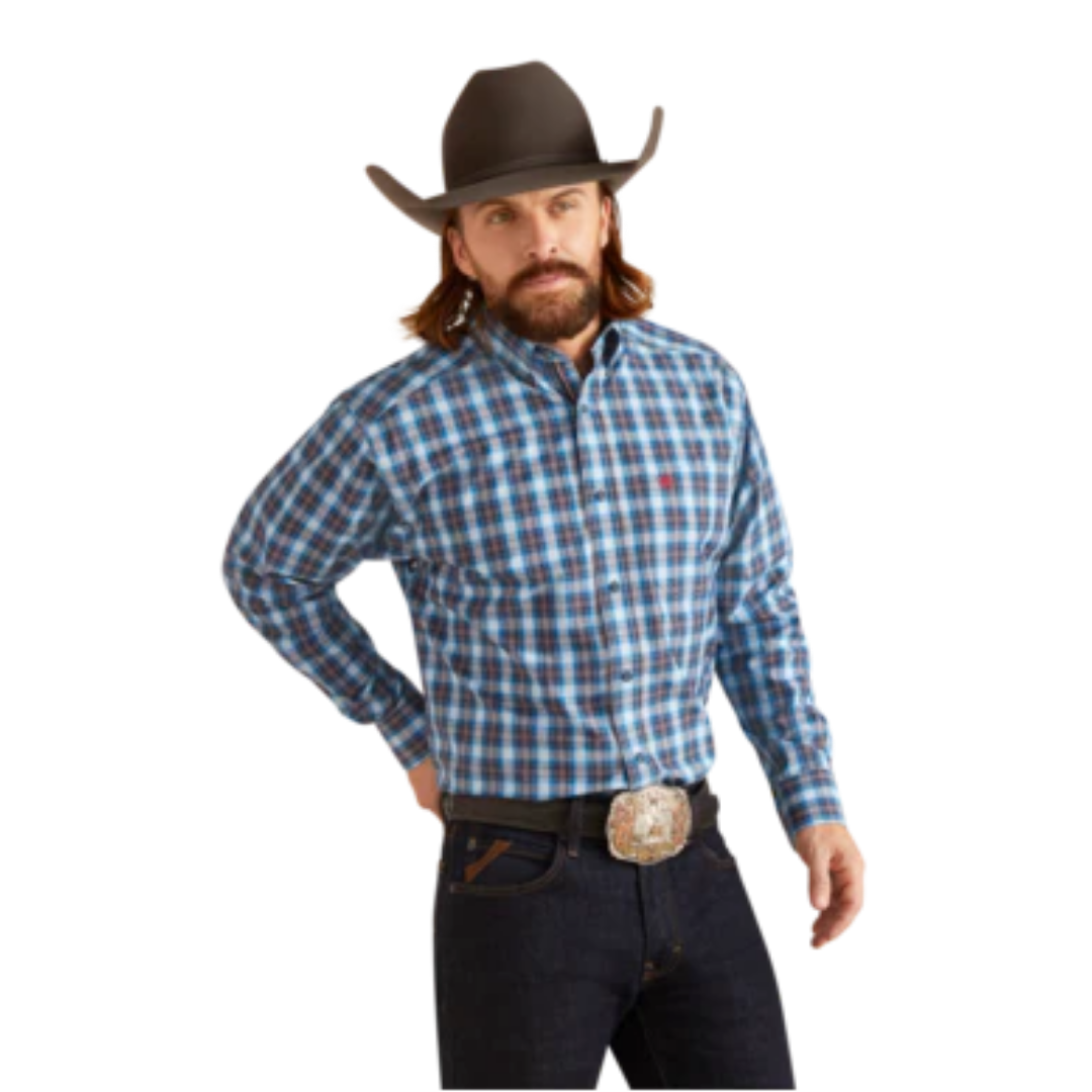 Ariat Men's Pro Classic Fit Parrin Blue Shirt
