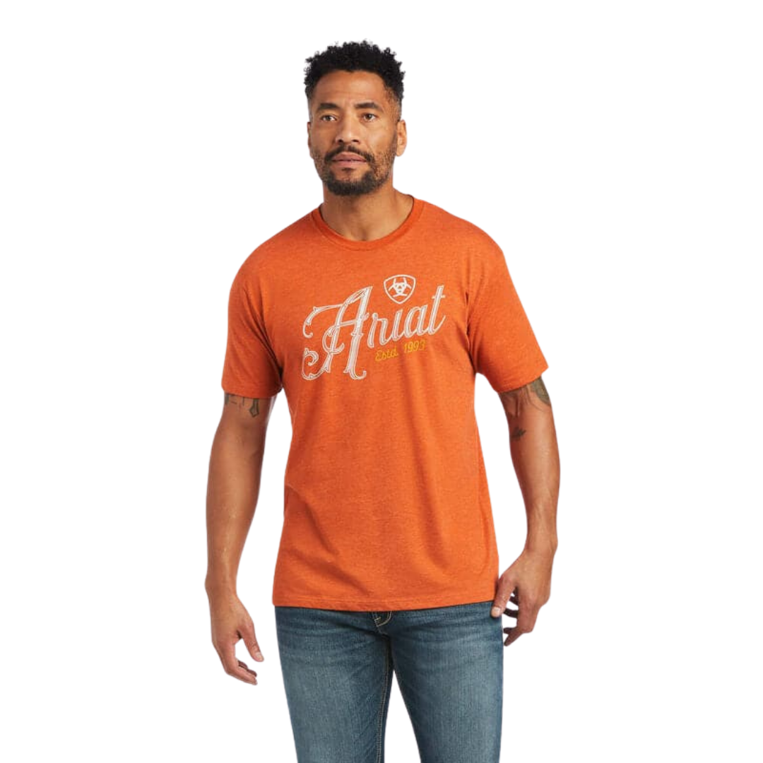 Ariat Men's 100 Graphic Orange T-Shirt