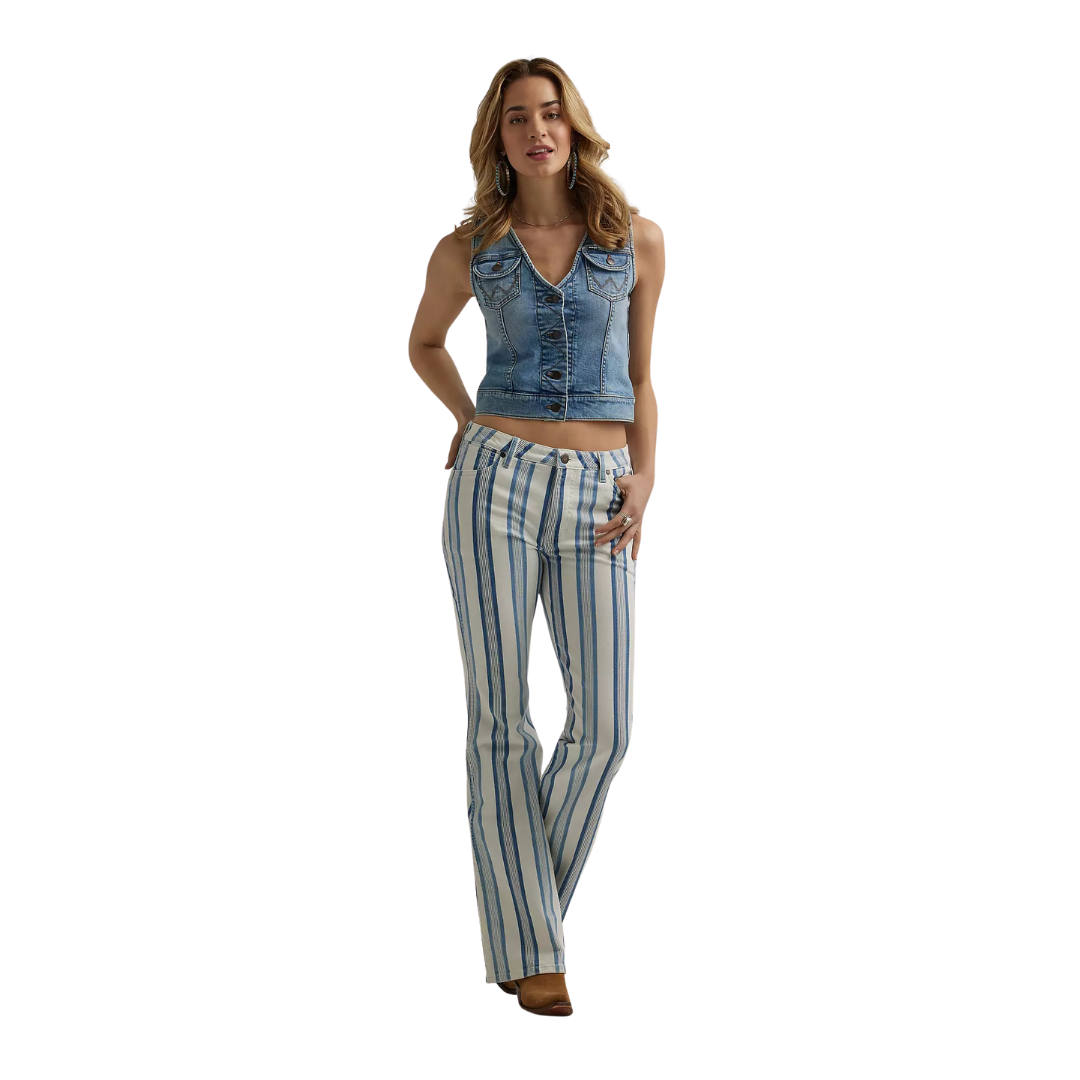 Wrangler Women's V-Neck Top Denim Blue Vest