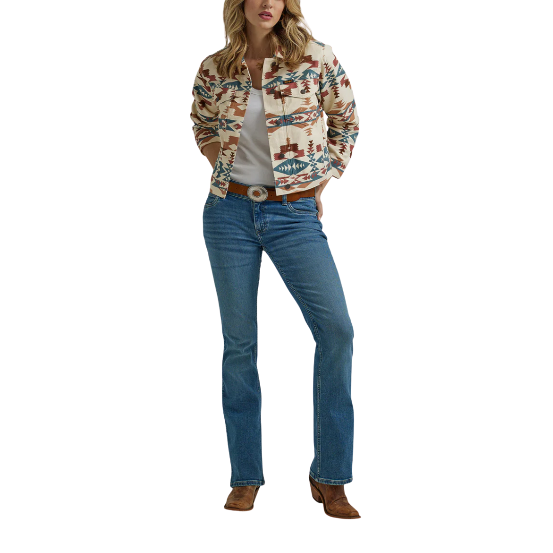 Wrangler Women's Western Printed Boyfriend Multicolor Jacket