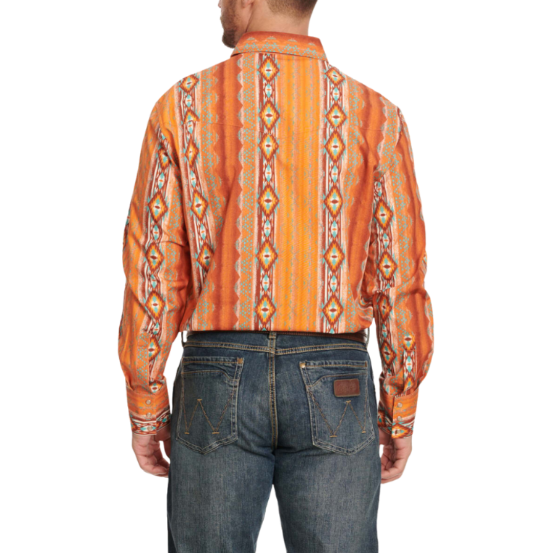 Wrangler Men's Western Checotah Turquoise Shirt