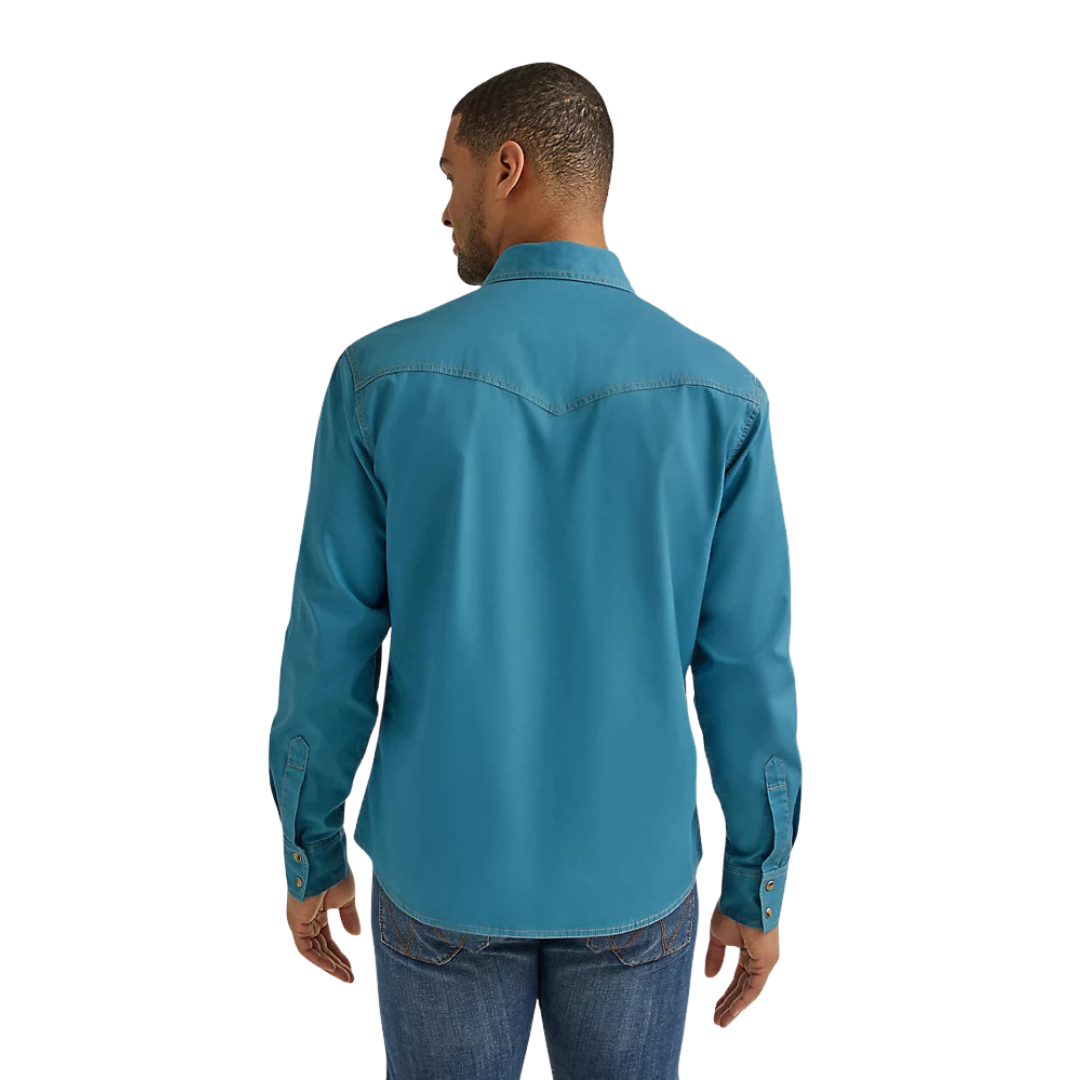 Wrangler Retro Men's Solid Western Turquoise Shirt