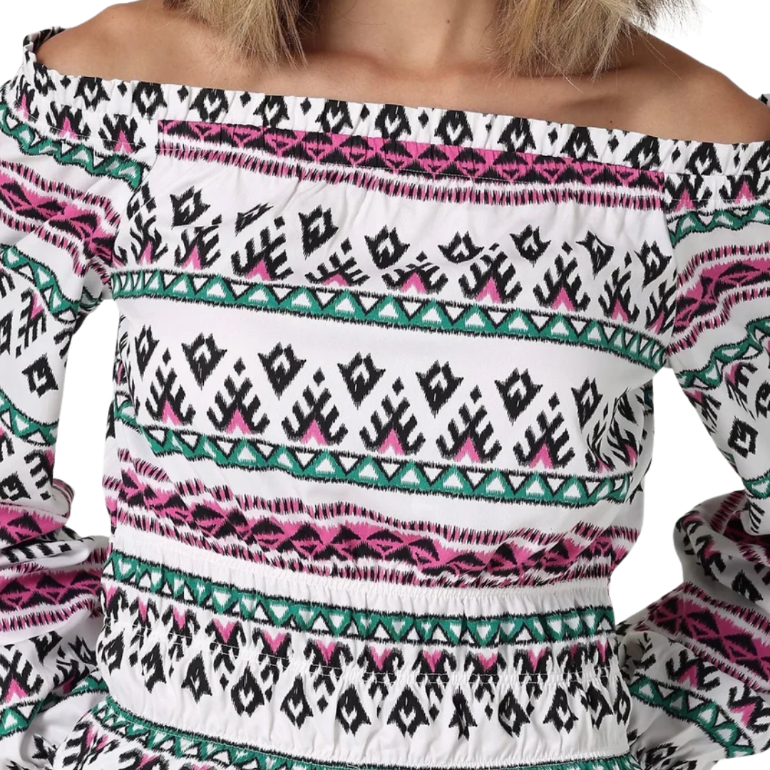 Wrangler Women's Off The Shoulder Multicolor Top