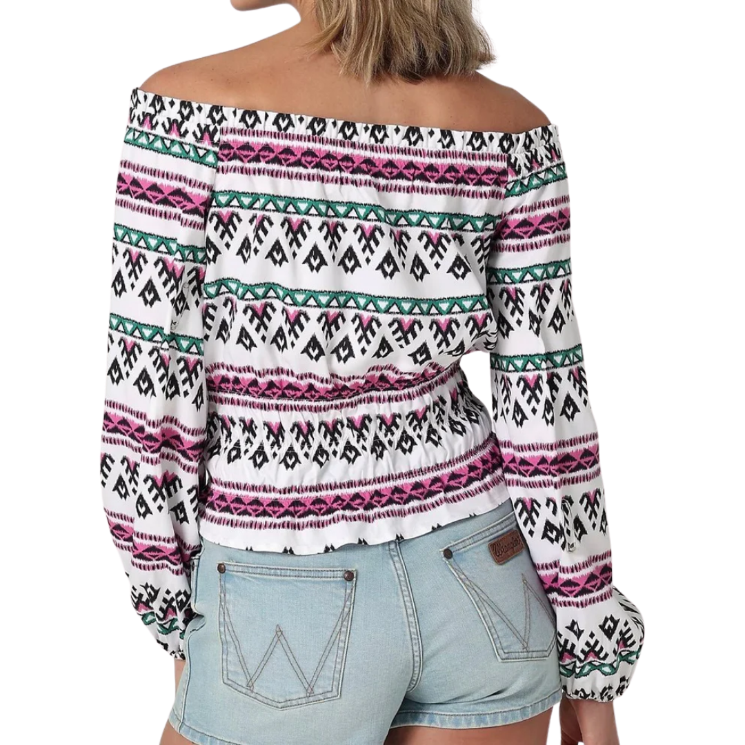 Wrangler Women's Off The Shoulder Multicolor Top
