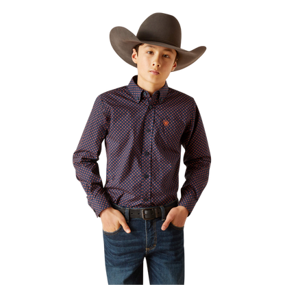 Ariat Youth Boy's Palmer Classic Purple Shirt