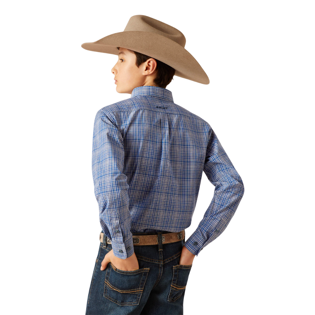 Ariat Youth Boy's Pro Series Pitt Classic Blue Shirt