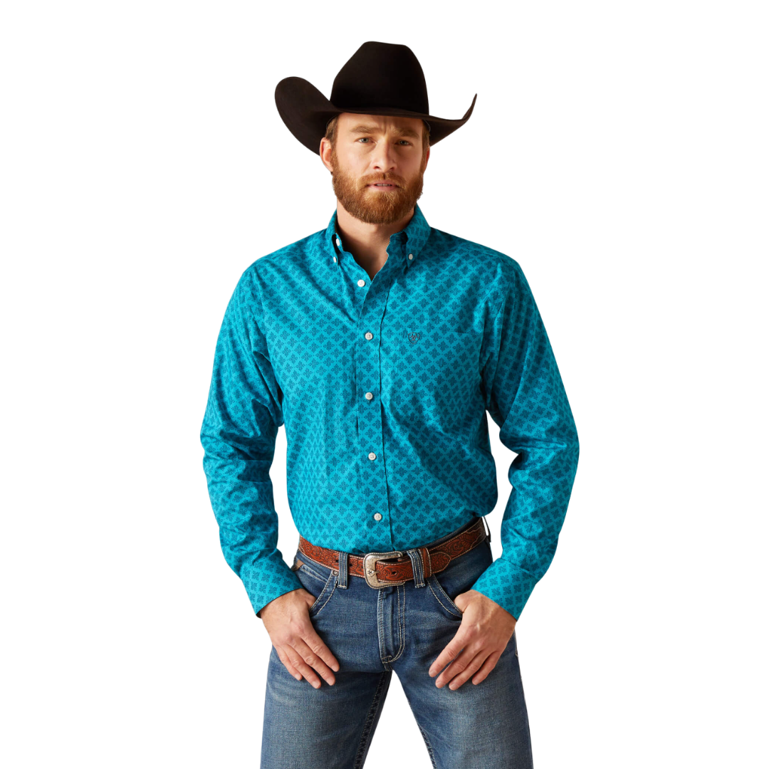 Ariat Men's Wrinkle Free Gael Blue Shirt