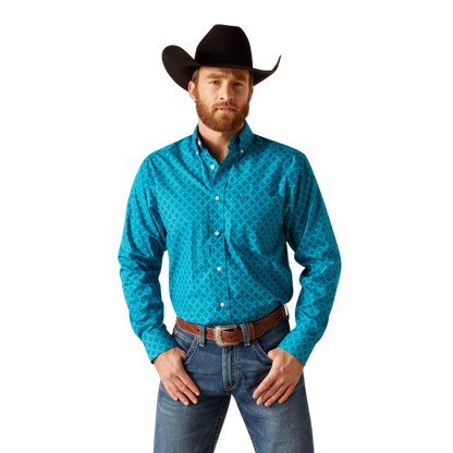 Ariat Men's Wrinkle Free Gael Blue Shirt