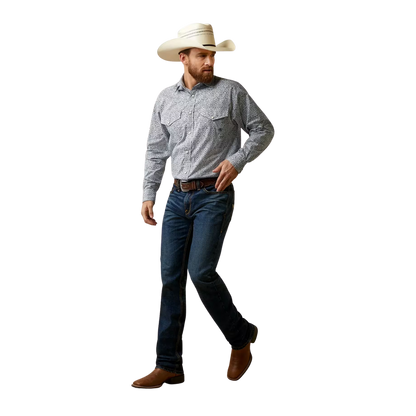 Ariat Men’s Classic Fit Long Sleeve Grey Shirt