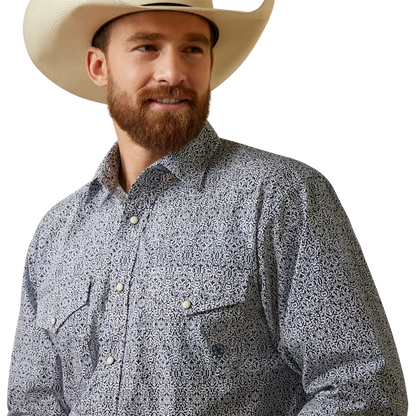 Ariat Men’s Classic Fit Long Sleeve Grey Shirt