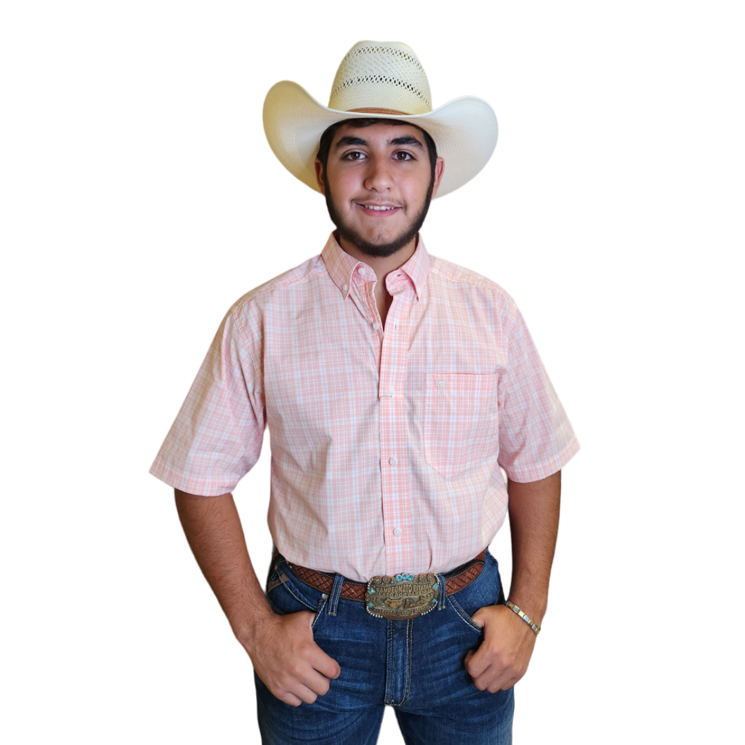 Ariat Men's Pro Ogden Apricot Pink Shirt