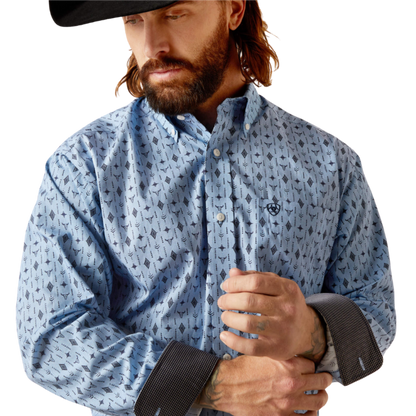 Ariat Men's Wrinkle Free Kyson Classic Blue Shirt