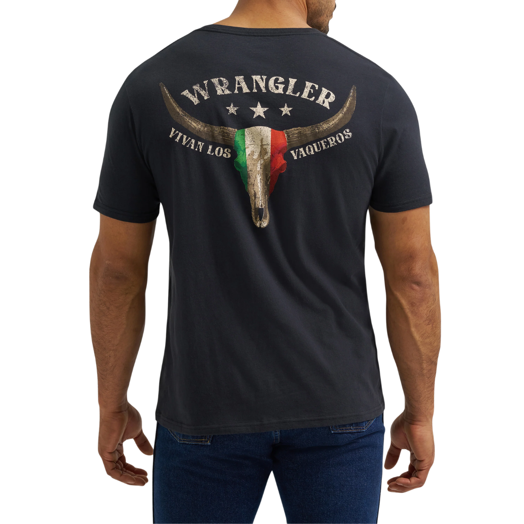 Wrangler Men's Graphic Regular Fit Black T-Shirt