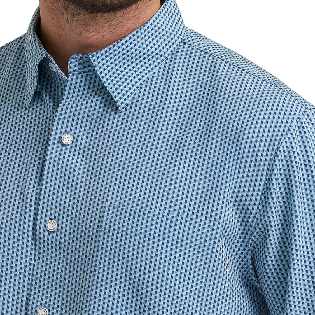 Wrangler Men's Cody Johnson Classic Fit Blue Shirt