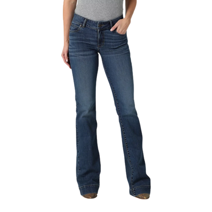 Wrangler Women's Retro Dark Wash Mid Rise Blue Jeans