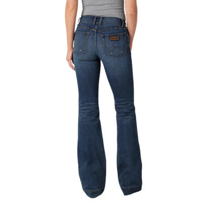Wrangler Women's Retro Dark Wash Mid Rise Blue Jeans
