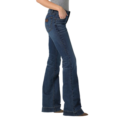 Wrangler Women's Retro Dark Wash Mid Rise Blue Jeans