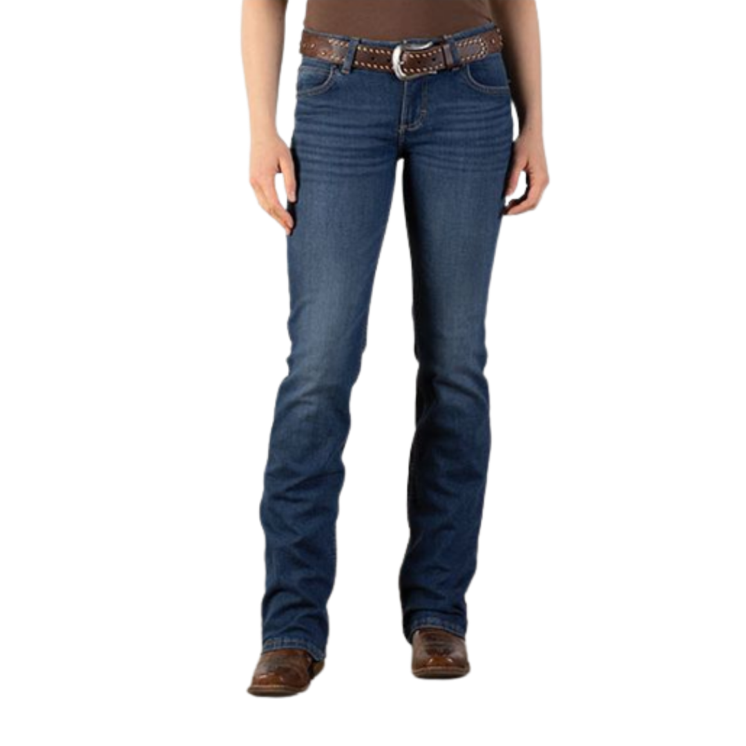 Wrangler Women's Essential Bootcut Mid Rise Blue Jeans