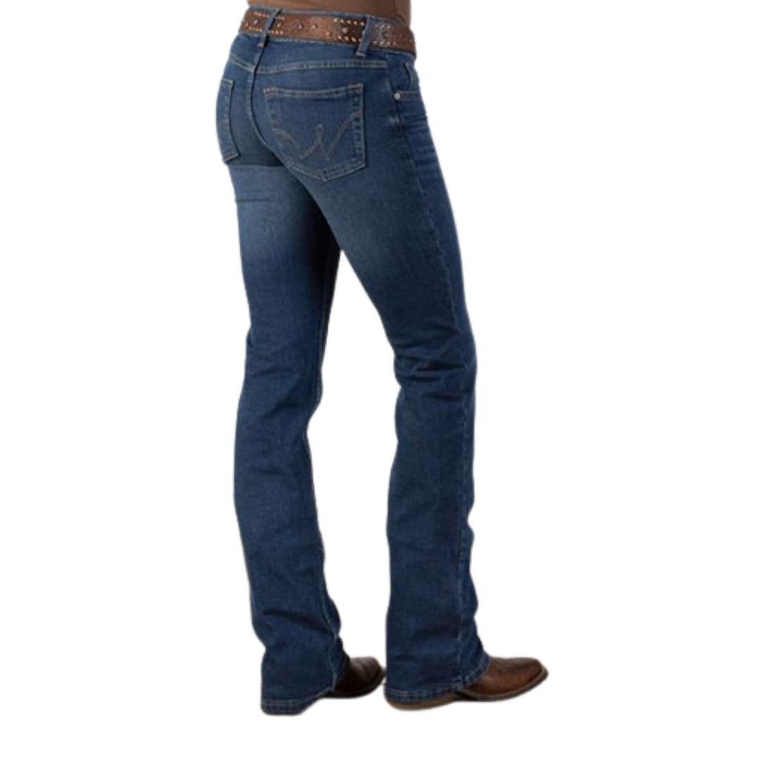 Wrangler Women's Essential Bootcut Mid Rise Blue Jeans