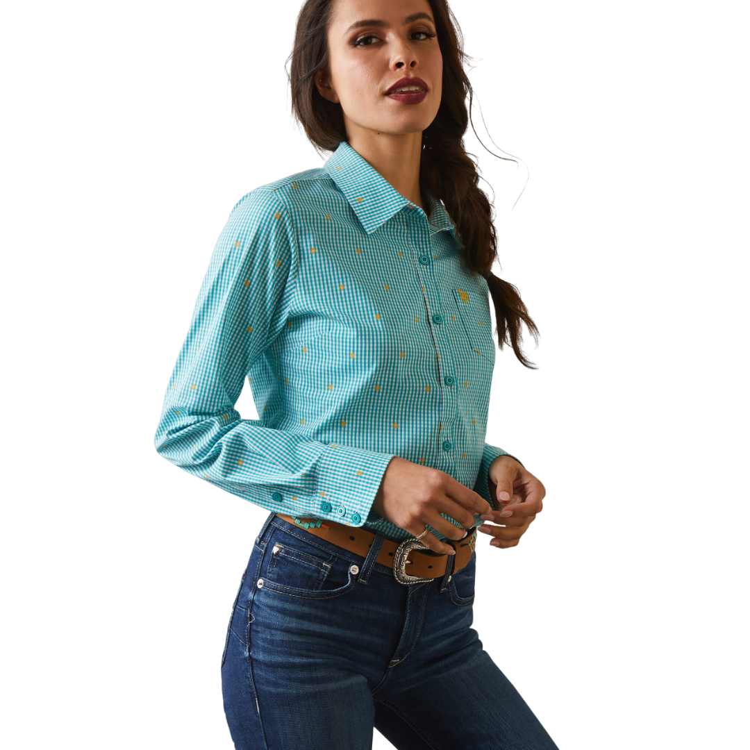 Ariat Women's Susanna Check Kirby Blue Shirt