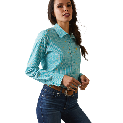 Ariat Women's Susanna Check Kirby Blue Shirt
