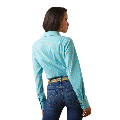 Ariat Women's Susanna Check Kirby Blue Shirt