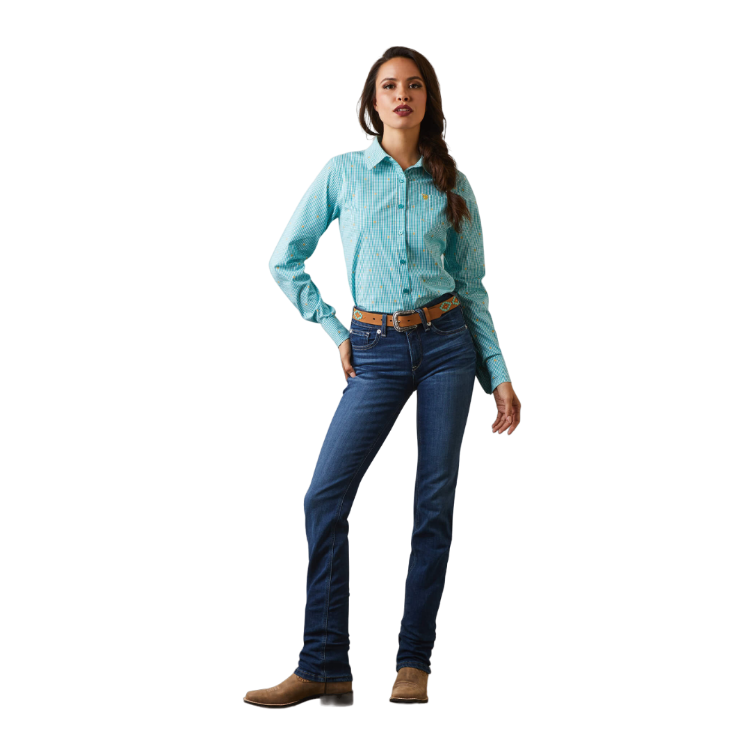 Ariat Women's Susanna Check Kirby Blue Shirt