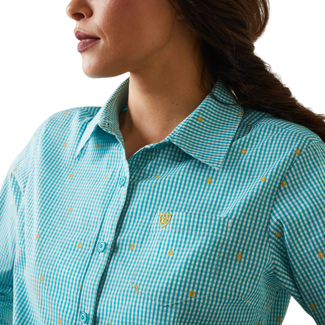 Ariat Women's Susanna Check Kirby Blue Shirt