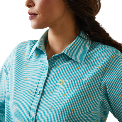 Ariat Women's Susanna Check Kirby Blue Shirt