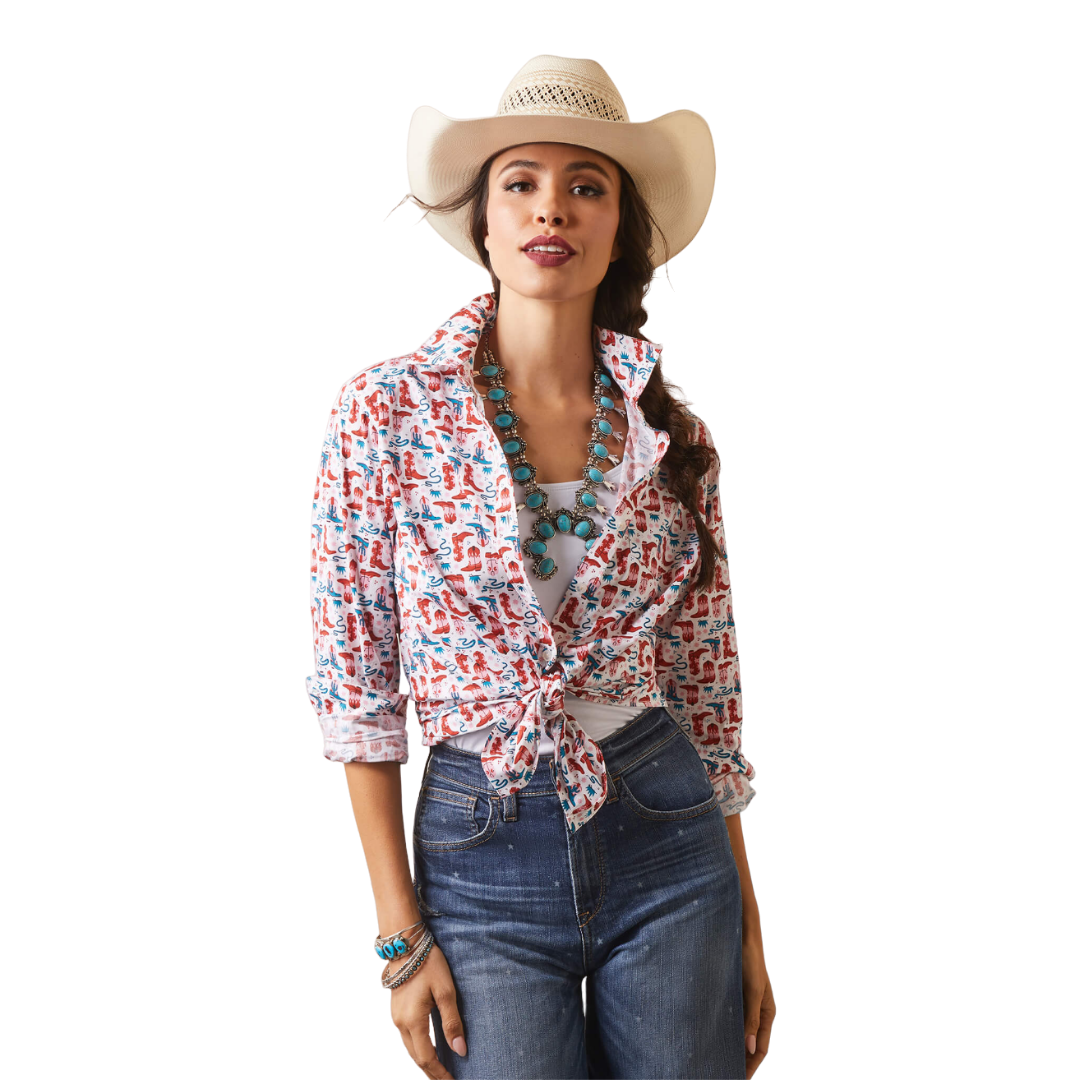 Ariat Women's Blazin Boots Kirby White Shirt