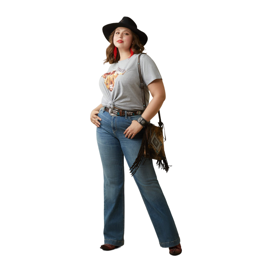 Ariat Women's Heather Grey Real Highlander Grey Shirt