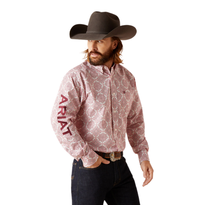 Ariat Men's Team Logo Clifford Pink Shirt