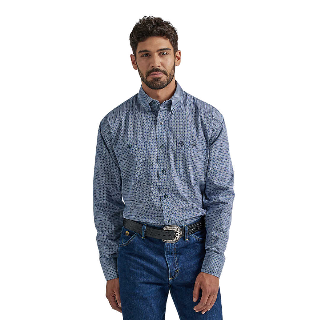 Wrangler Men's George Strait Blue Shirt