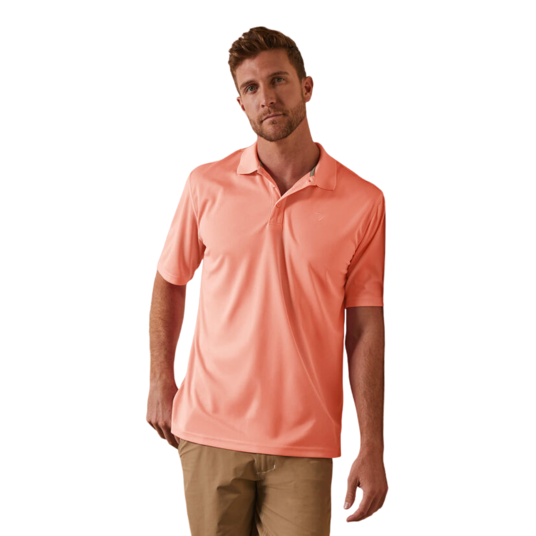Ariat Men's Peach Echo Pink Polo Shirt