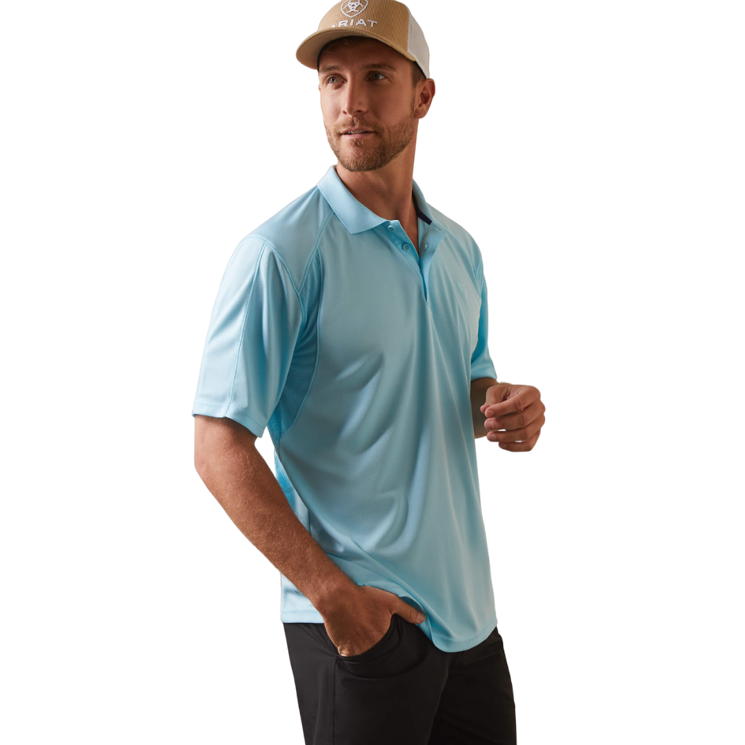 Ariat Men's Cenote Aqua Turquoise Polo Shirt