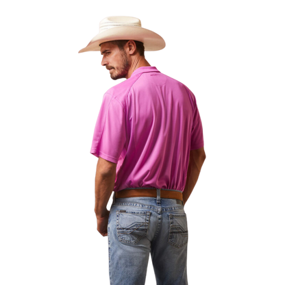 Ariat Men's Dk Orchid Pink Polo