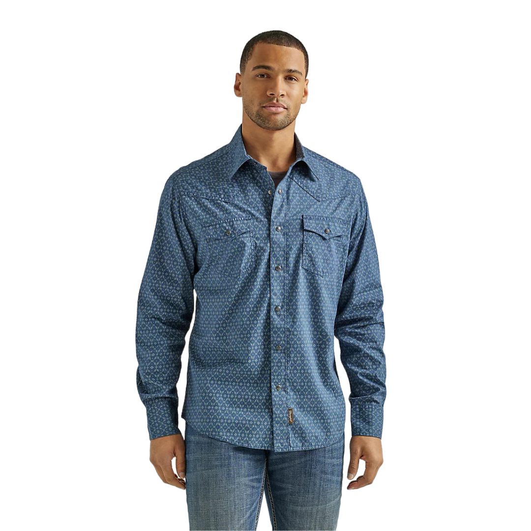 Wrangler Men's Retro Premium Blue Shirt