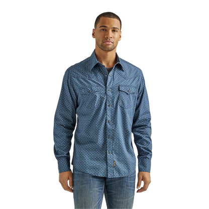 Wrangler Men's Retro Premium Blue Shirt