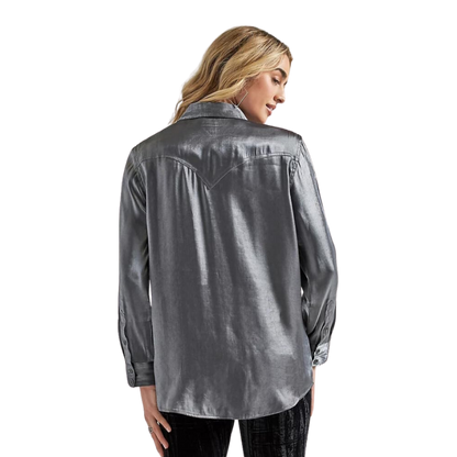 Wrangler Women's Retro Party Western Grey Shirt